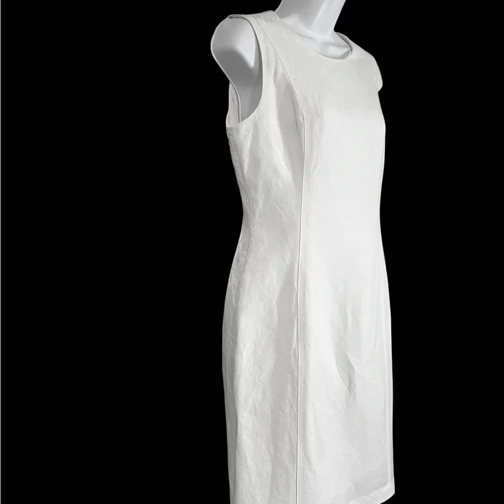 Calvin Klein White Midi Lined Scoop Neck Sleeveless Sheath Dress Size 6. - Picture 5 of 12